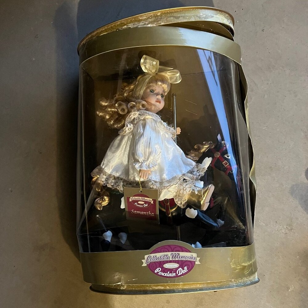 Collectible Memories Porcelain Doll Samantha on Carousel
